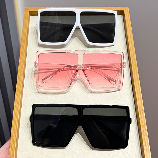 3pcs Women's Oversized Frame Combination Set of Personalized Glasses, European and American Style Women's Trendy Accessories