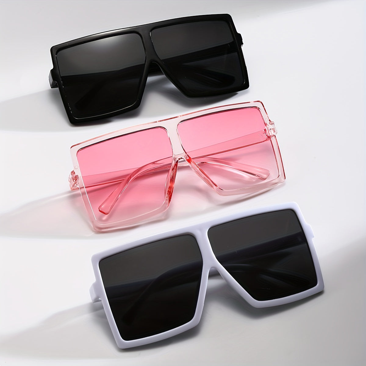 3pcs Women's Oversized Frame Combination Set of Personalized Glasses, European and American Style Women's Trendy Accessories