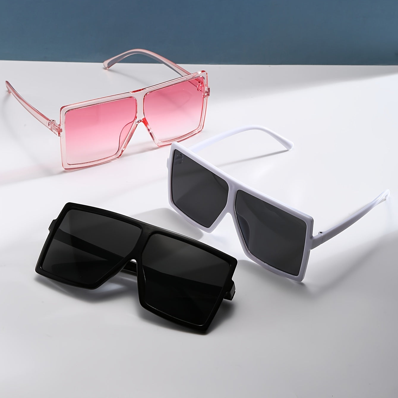 3pcs Women's Oversized Frame Combination Set of Personalized Glasses, European and American Style Women's Trendy Accessories